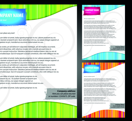 Set of Flyer cover and business card vector 01