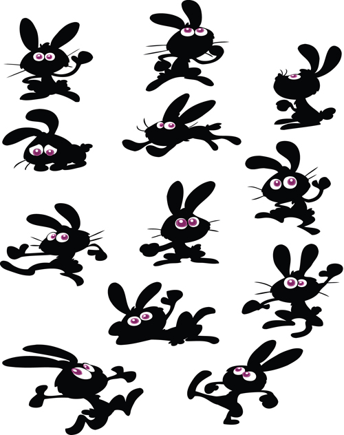 silhouettes silhouette funny bunny 