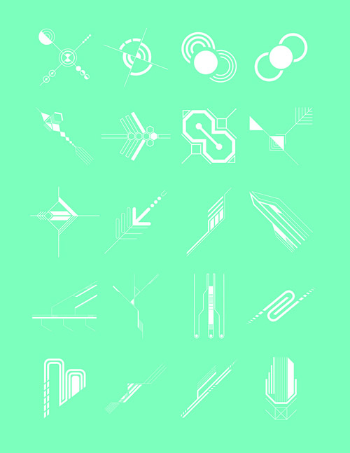 Future concept shapes design vector 02