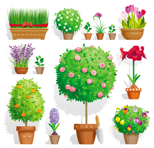 Garden elements vector 01