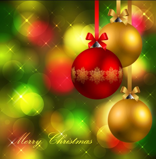 golden christmas balls background vector background 2014 
