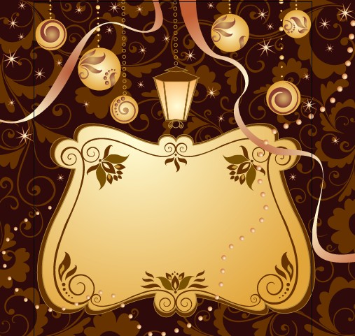Golden Christmas balls 2014 background vector 10