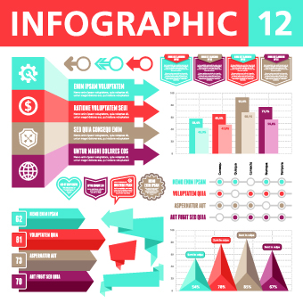Vector Infographics and chart set 03