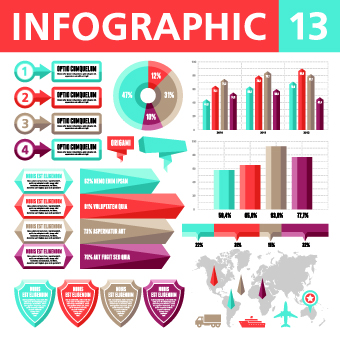 Vector Infographics and chart set 04
