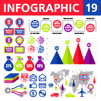 Vector Infographics and chart set 05