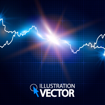 Lightning effect blue background vector