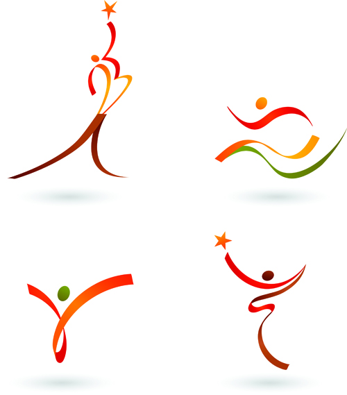 Sports For Logo People Design Vector 04 Welovesolo