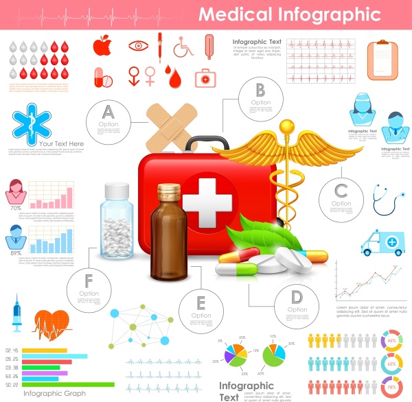 Medical medical data infographics vector