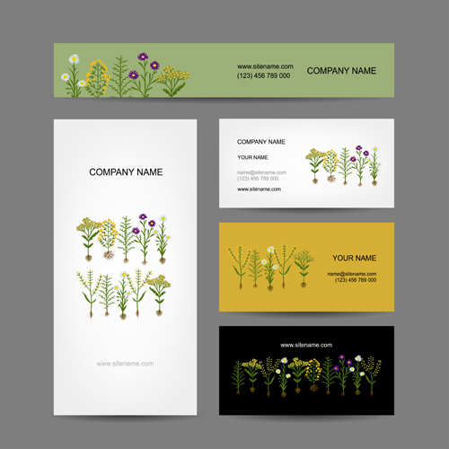 Modern business cards kit vector 03
