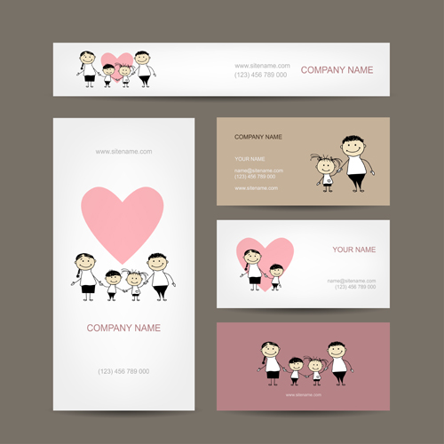 Modern business cards kit vector 04