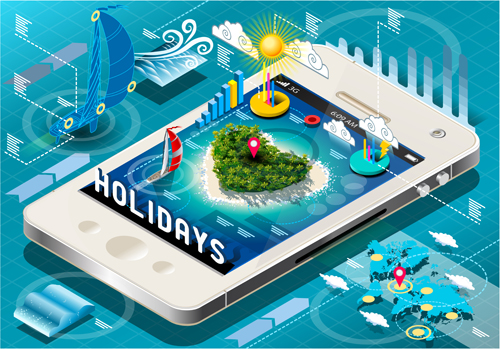 ith financial infographics vector 04 Modern tech with financial infographics vector 04
