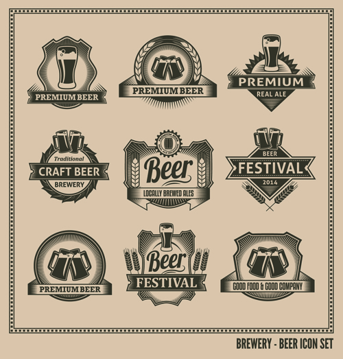 Retro font label beer 