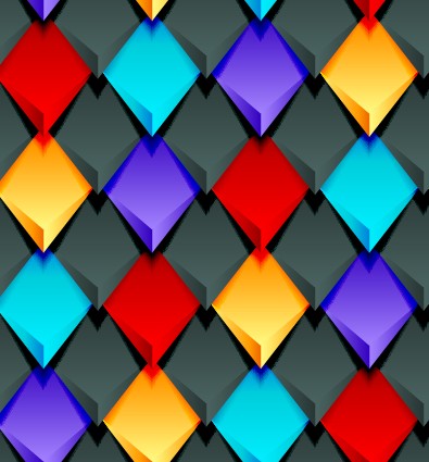 Creative pattern rhomb elements vector graphic 02