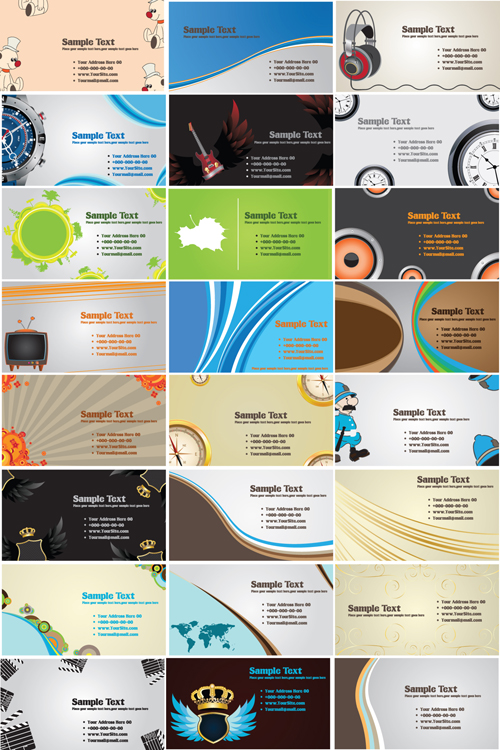 Set of Various Amazing Cards vector