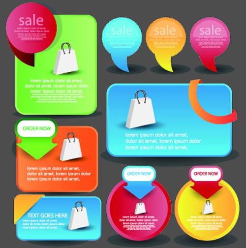 Vintage Shopping web banner vector 04