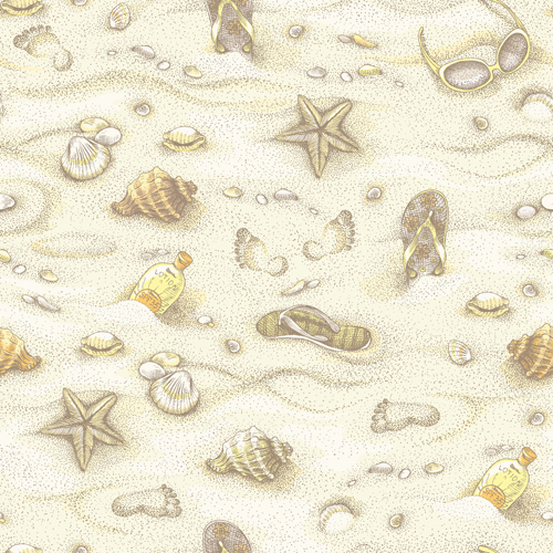 h vintage pattern seamless vector 02 Summer beach vintage pattern seamless vector 02