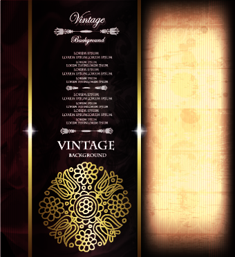 Vintage luxury backgrounds vector set 01