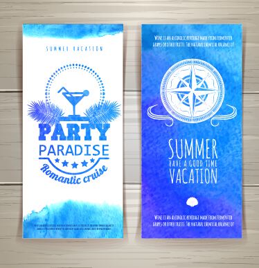 Watercolor summer travel creative background 04