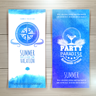 Watercolor summer travel creative background 05