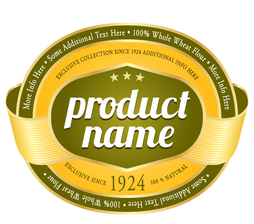 Wine label vintage design vector material set 21