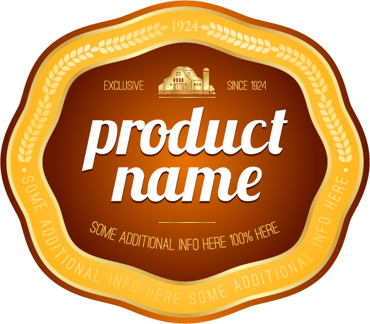 Wine label vintage design vector material set 22