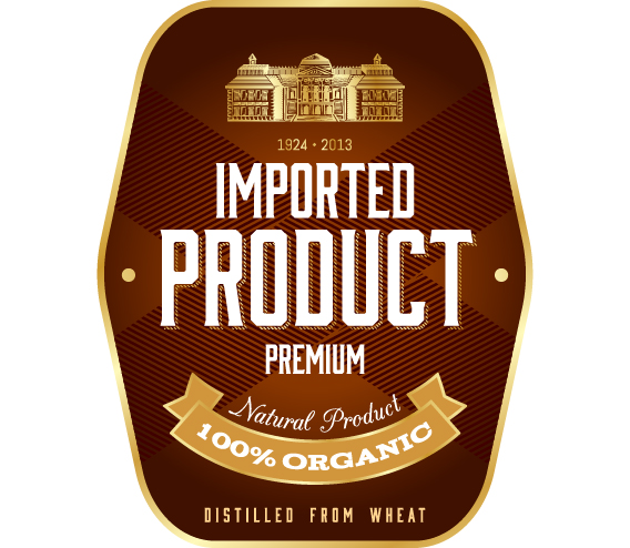 Wine label vintage design vector material set 33