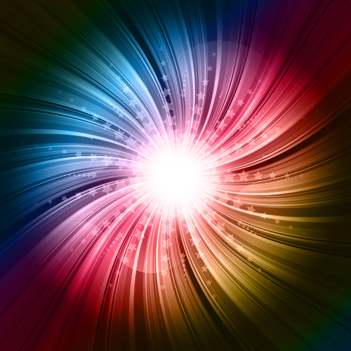 Rainbow Swirls vector background 05