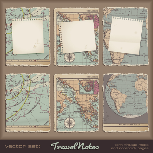Retro Marine design elements vector graphic 04