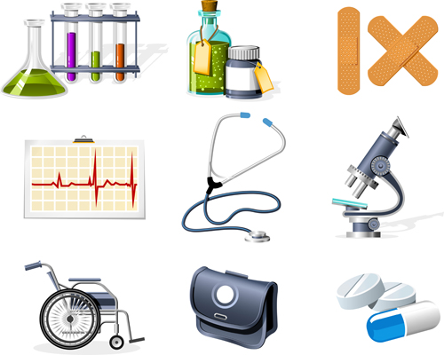Medical elements vector collection 02