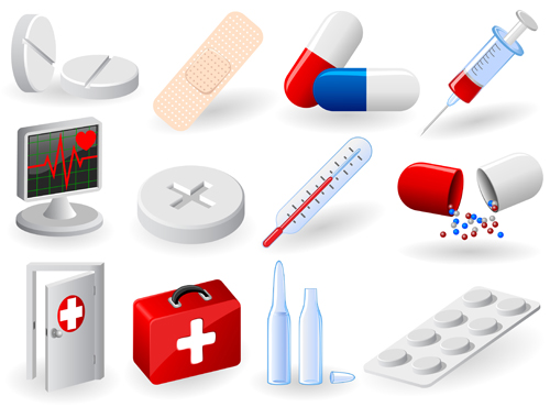 Medical elements vector collection 04