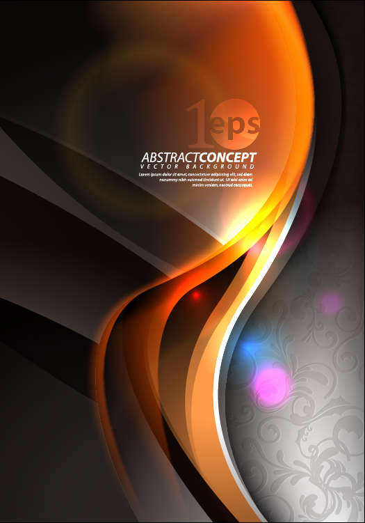 Flow line Halation background vector 01