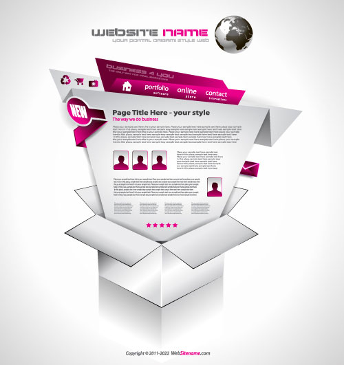 Creative Origami for web template vector set01