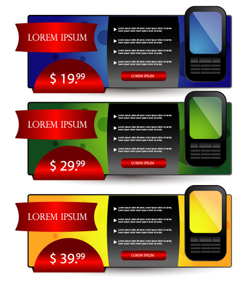 Set over brochure design elements vector background 04