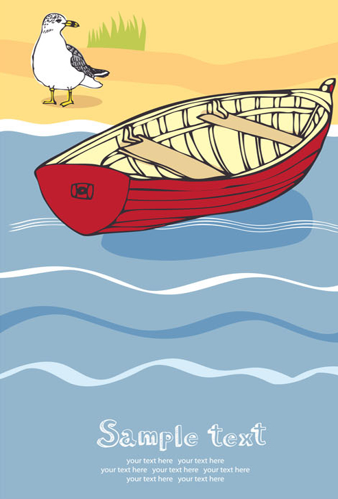 I love sea Theme elements background vector 03