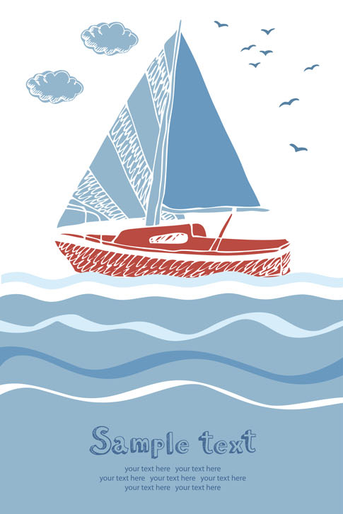 I love sea Theme elements background vector 04