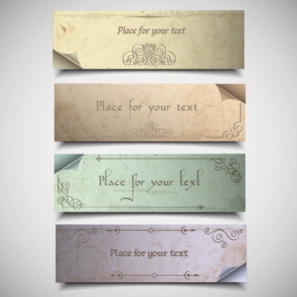 Vintage elements of banner vector 04
