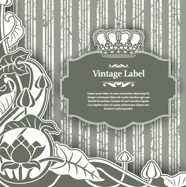 Luxury Vintage label and Ornaments vector 05