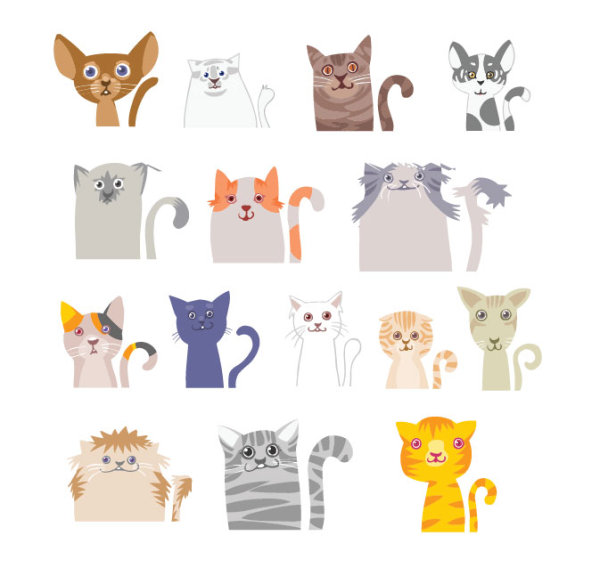 Different funny Cat desgin vector
