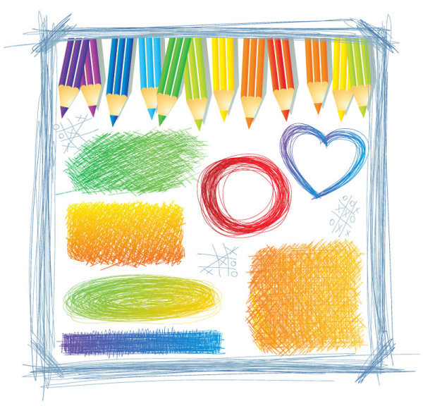 pencil pattern vector pattern hand drawn colorful 