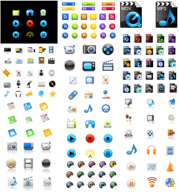Multimedia icon vector vector