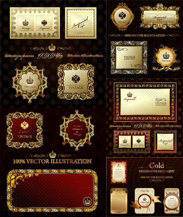 classical ornate frame vector