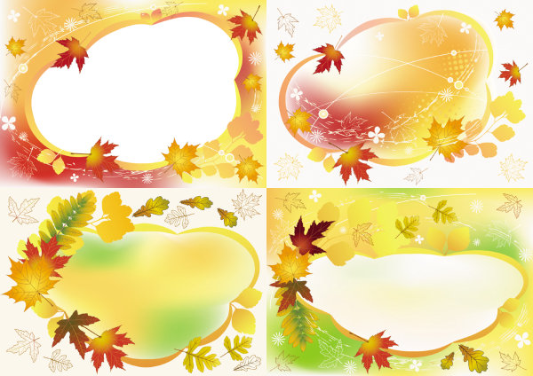 Beautiful autumn frame vector
