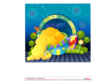 lovely cartoon scene set 35 vector