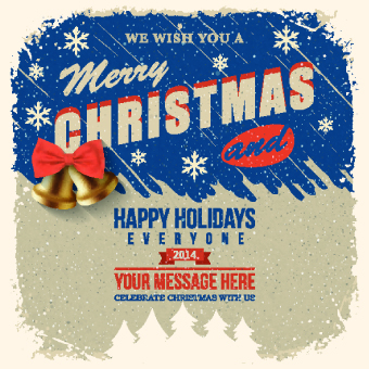 2014 Christmas with holiday retro style background vector 01