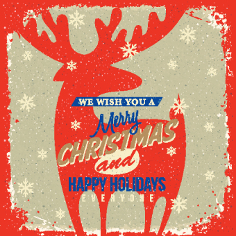 2014 Christmas with holiday retro style background vector 02
