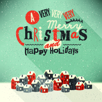 2014 Christmas with holiday retro style background vector 03
