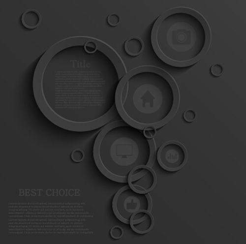 3D black business template modern vector 05