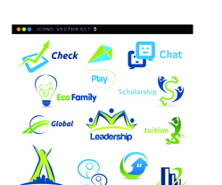 Different 3D logos design elements vector 02