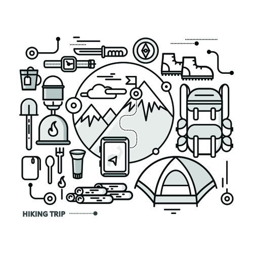 Black outline business template vector 02