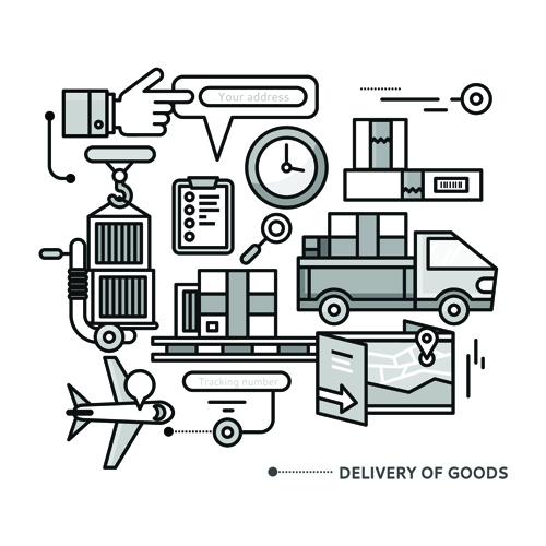 Black outline business template vector 04